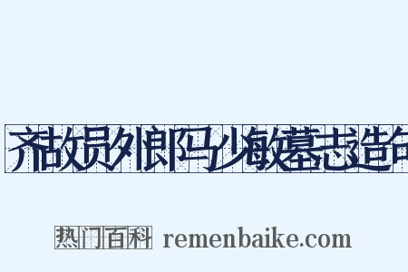 齐故员外郎马少敏墓志造句是什么意思的图片
